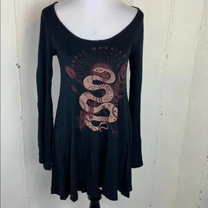 Gypsy Warrior S black casual bell‎ sleeve dress